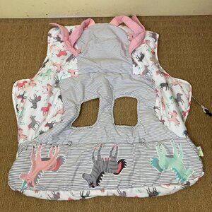 Go By Goldbug Pink White Baby Shopping Cart Cover Unicorn Zebra Horse Print